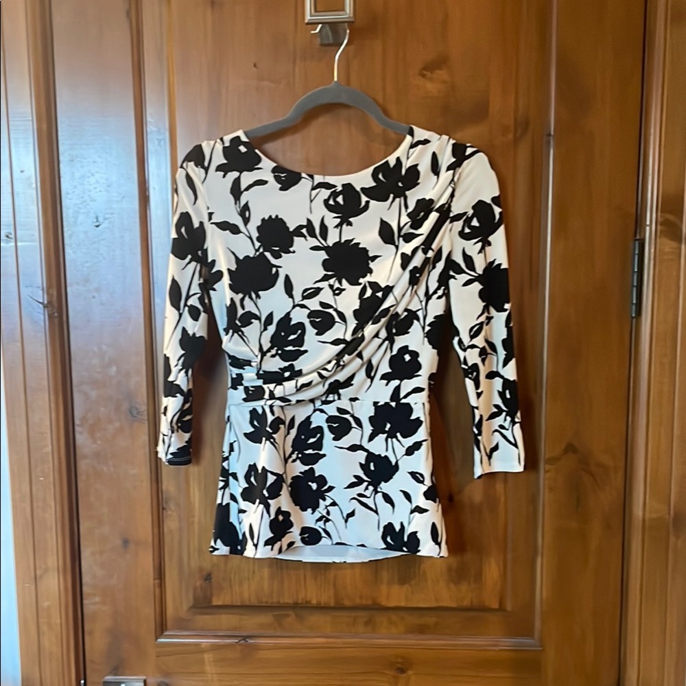 Elegant Black and White Floral Dress
